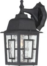 Nuvo 60/3486 - Banyan; 1 Light; 12 in.; Outdoor Wall with Clear Water Glass; Color retail packaging; Textured Black