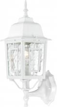 Nuvo 60/3487 - Banyan; 1 Light; 17 in.; Outdoor Wall with Clear Water Glass; Color retail packaging; White Finish