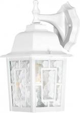Nuvo 60/4921 - Banyan; 1 Light; 12 in.; Outdoor Wall with Clear Water Glass; White Finish