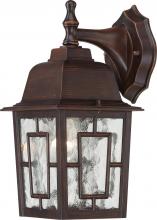 Nuvo 60/4922 - Banyan; 1 Light; 12 in.; Outdoor Wall with Clear Water Glass; Rustic Bronze Finish