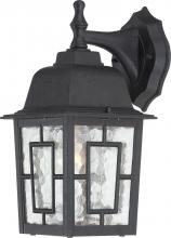 Nuvo 60/4923 - Banyan; 1 Light; 12 in.; Outdoor Wall with Clear Water Glass; Textured Black Finish