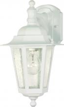 Nuvo 60/988 - Cornerstone; 1 Light; 13 in.; Wall Lantern; Arm Down with Clear Seed Glass; White Finish