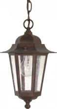 Nuvo 60/992 - Cornerstone; 1 Light; 13 in.; Hanging Lantern with Clear Seed Glass; Old Bronze Finish
